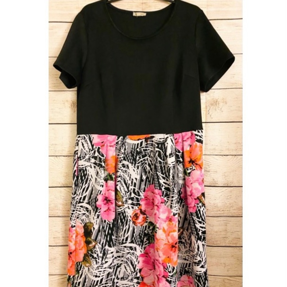 Floral Black Dress